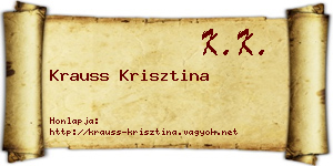 Krauss Krisztina névjegykártya